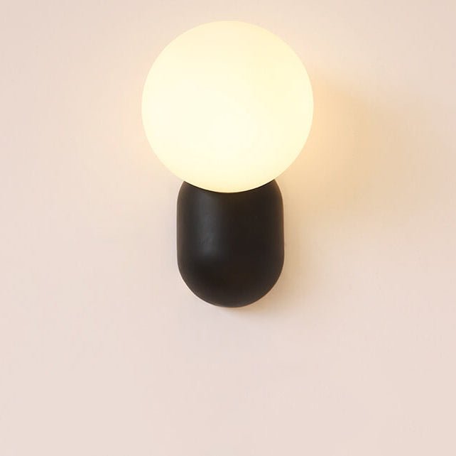 1-Light Modern Glass Globe Wall Sconce for Home Lighting
