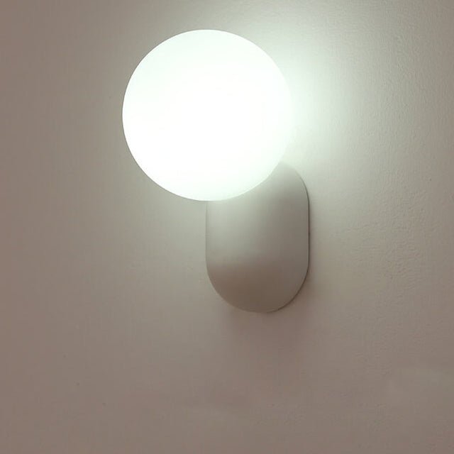 1-Light Modern Glass Globe Wall Sconce for Home Lighting
