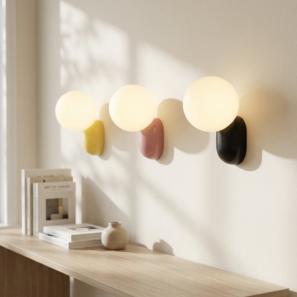1-Light Modern Glass Globe Wall Sconce for Home Lighting