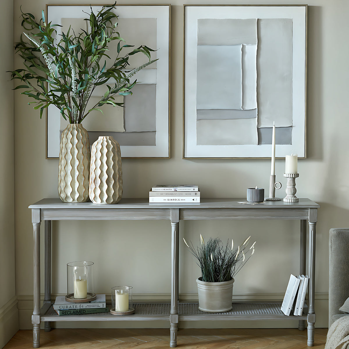 Serene Rattan Collection Large Console Table | Natural Hallway Console