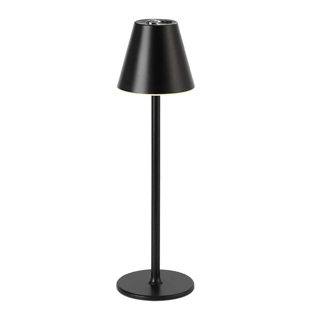 Cordless Cone Table Lamp, Touch Control LED Light in Matte Finish