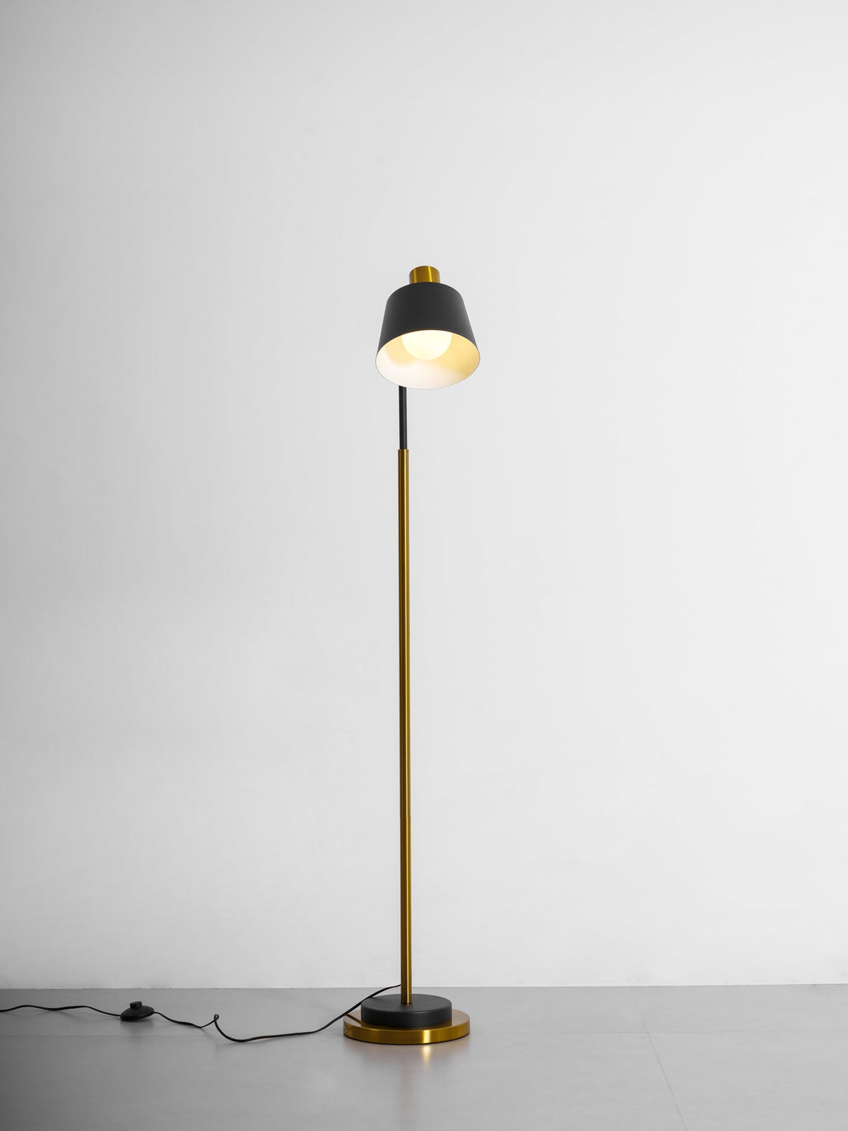 Mid Century Modern Adjustable Floor Lamp with Metal Shade