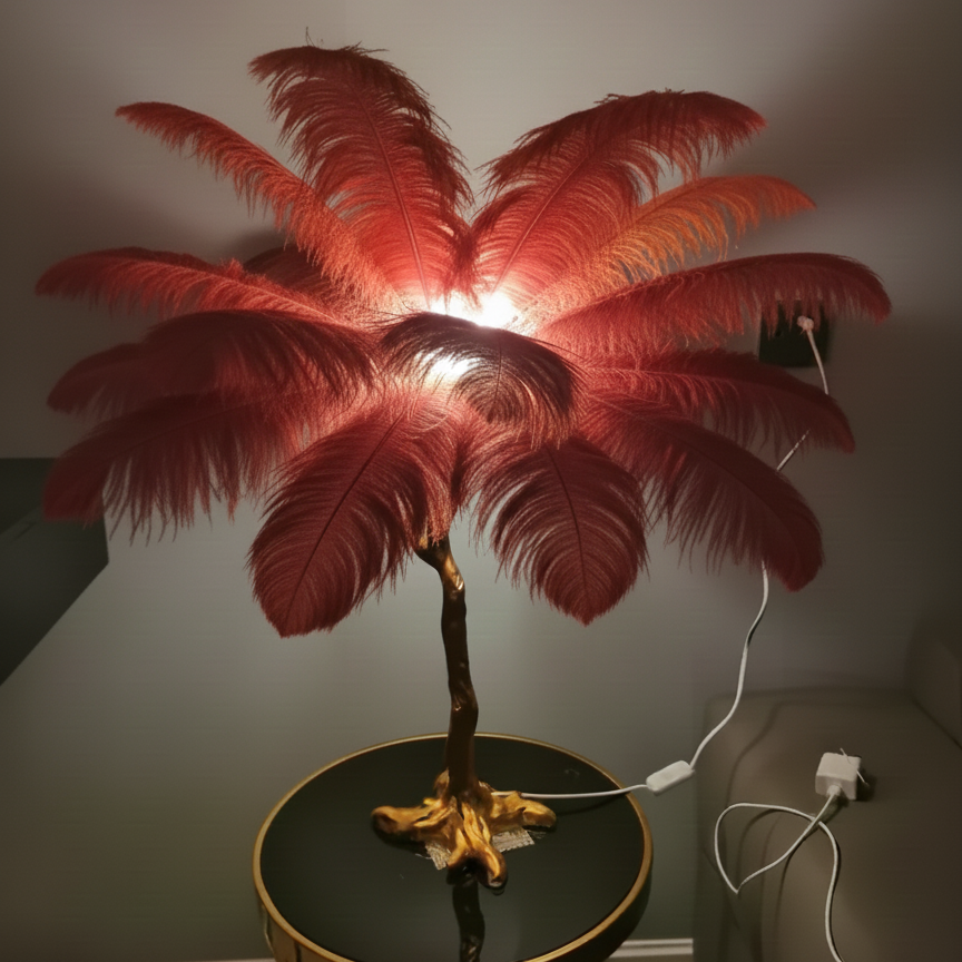 Feather Shade Floor Lamp