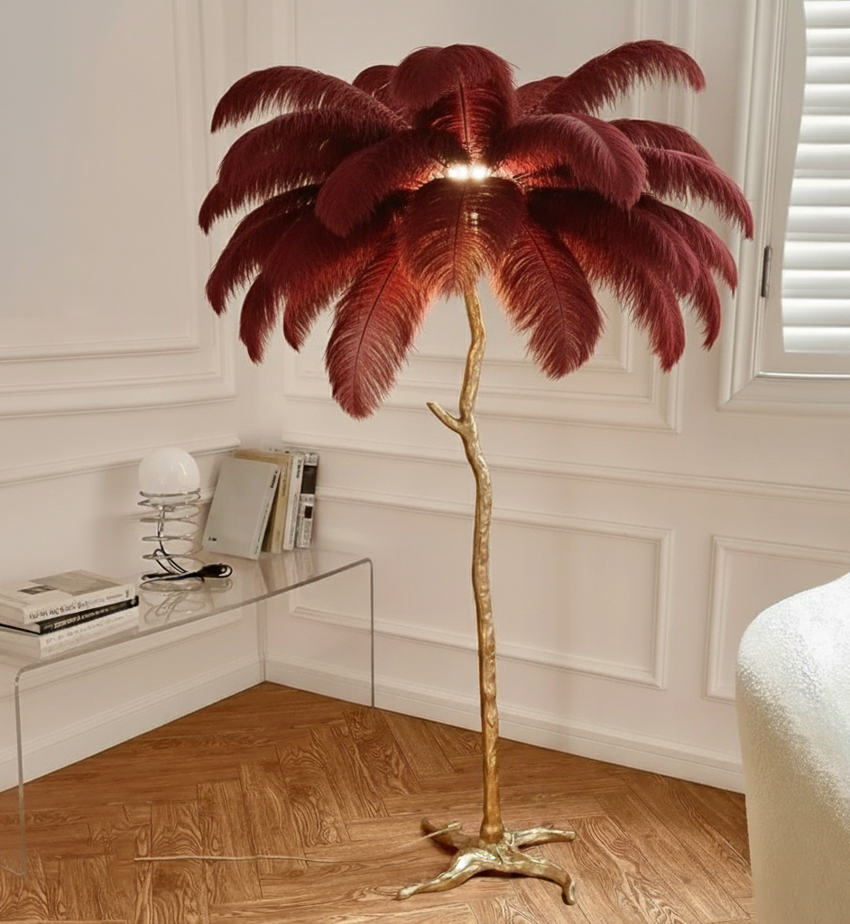 Feather Shade Floor Lamp