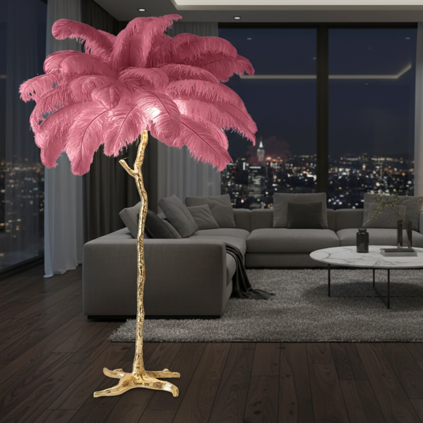 Feather Shade Floor Lamp