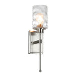 Brushed Nickel Glass Wall Sconce | E26 Indoor Bathroom & Living Room Light