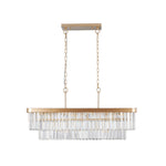 Modern Crystal 11-Light Rectangular Chandelier | Gold Pendant Ceiling Light