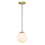 Brass Globe Pendant Light | Adjustable E26 Glass Ceiling Light