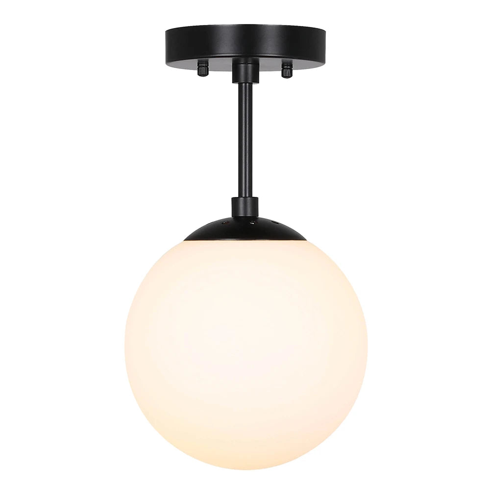 Brass Globe Pendant Light | E26 Glass Shade Ceiling Light
