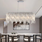 Modern Crystal 6-Light Oval Chandelier | Adjustable Pendant Ceiling Light
