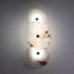 Alabaster Wall Sconce, Modern Gold LED Wall Light