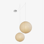 Ribbed Rice Paper Globe Pendant Light