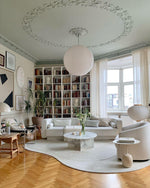 Ribbed Rice Paper Globe Pendant Light