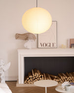 Ribbed Rice Paper Globe Pendant Light