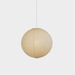 Ribbed Rice Paper Globe Pendant Light