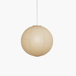 Ribbed Rice Paper Globe Pendant Light