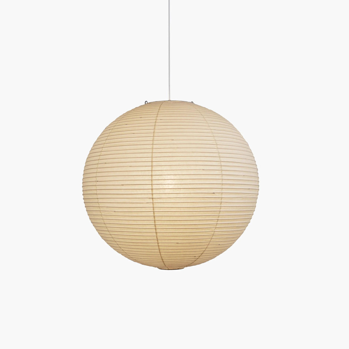 Ribbed Rice Paper Globe Pendant Light