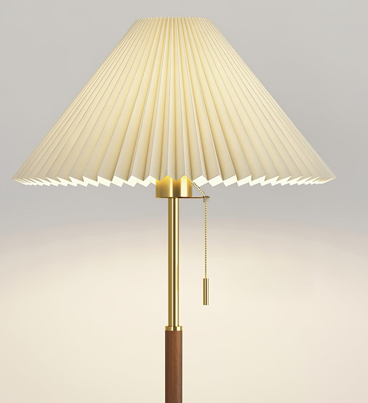 Vintage Pleated Floor Lamp with Marble Base | Modern Retro Standing Lamp