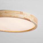 12-Inch Geometric Wood LED Ceiling Light, Flush Mount
