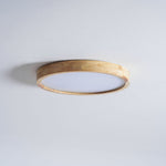 12-Inch Geometric Wood LED Ceiling Light, Flush Mount