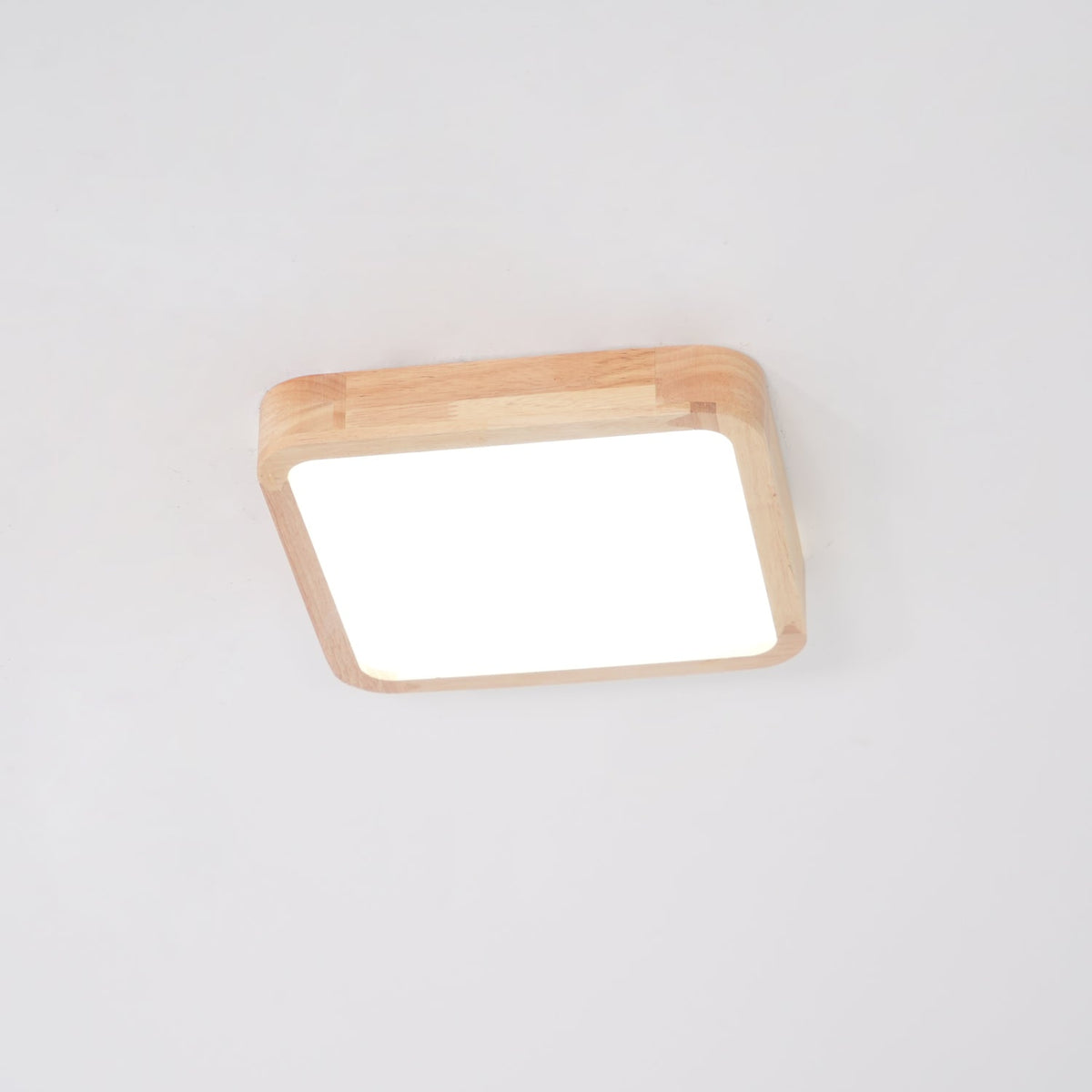 12-Inch Geometric Wood LED Ceiling Light, Flush Mount