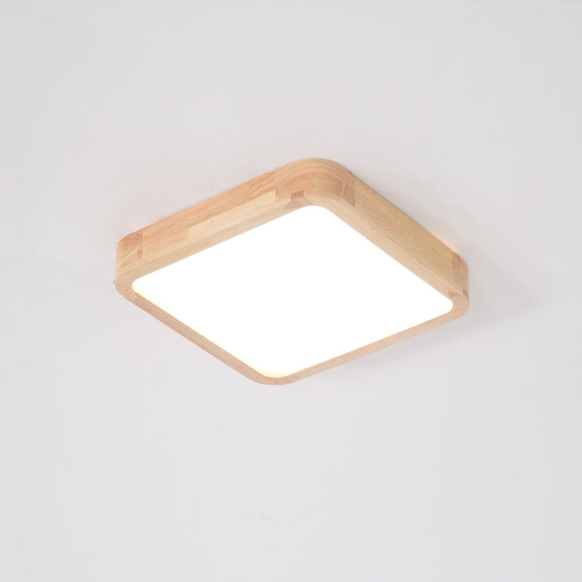 12-Inch Geometric Wood LED Ceiling Light, Flush Mount
