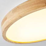 12-Inch Geometric Wood LED Ceiling Light, Flush Mount