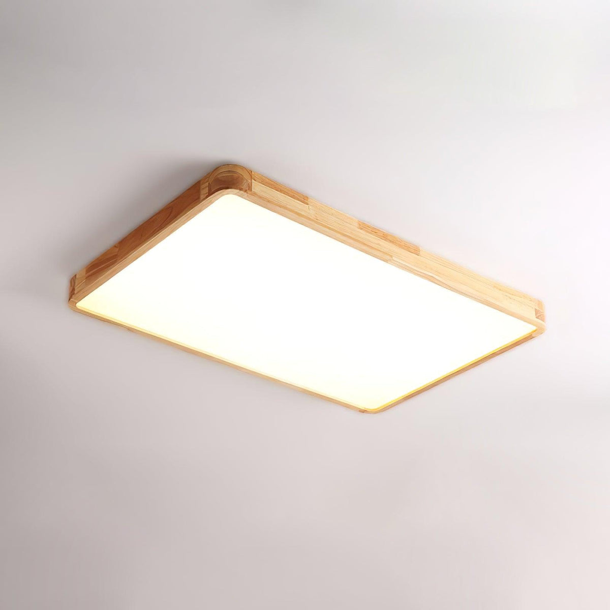 12-Inch Geometric Wood LED Ceiling Light, Flush Mount