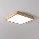 12-Inch Geometric Wood LED Ceiling Light, Flush Mount