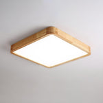 12-Inch Geometric Wood LED Ceiling Light, Flush Mount