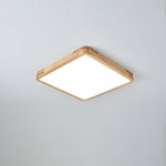 12-Inch Geometric Wood LED Ceiling Light, Flush Mount