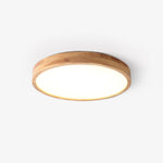 12-Inch Geometric Wood LED Ceiling Light, Flush Mount