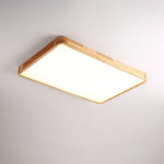 12-Inch Geometric Wood LED Ceiling Light, Flush Mount