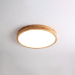 12-Inch Geometric Wood LED Ceiling Light, Flush Mount