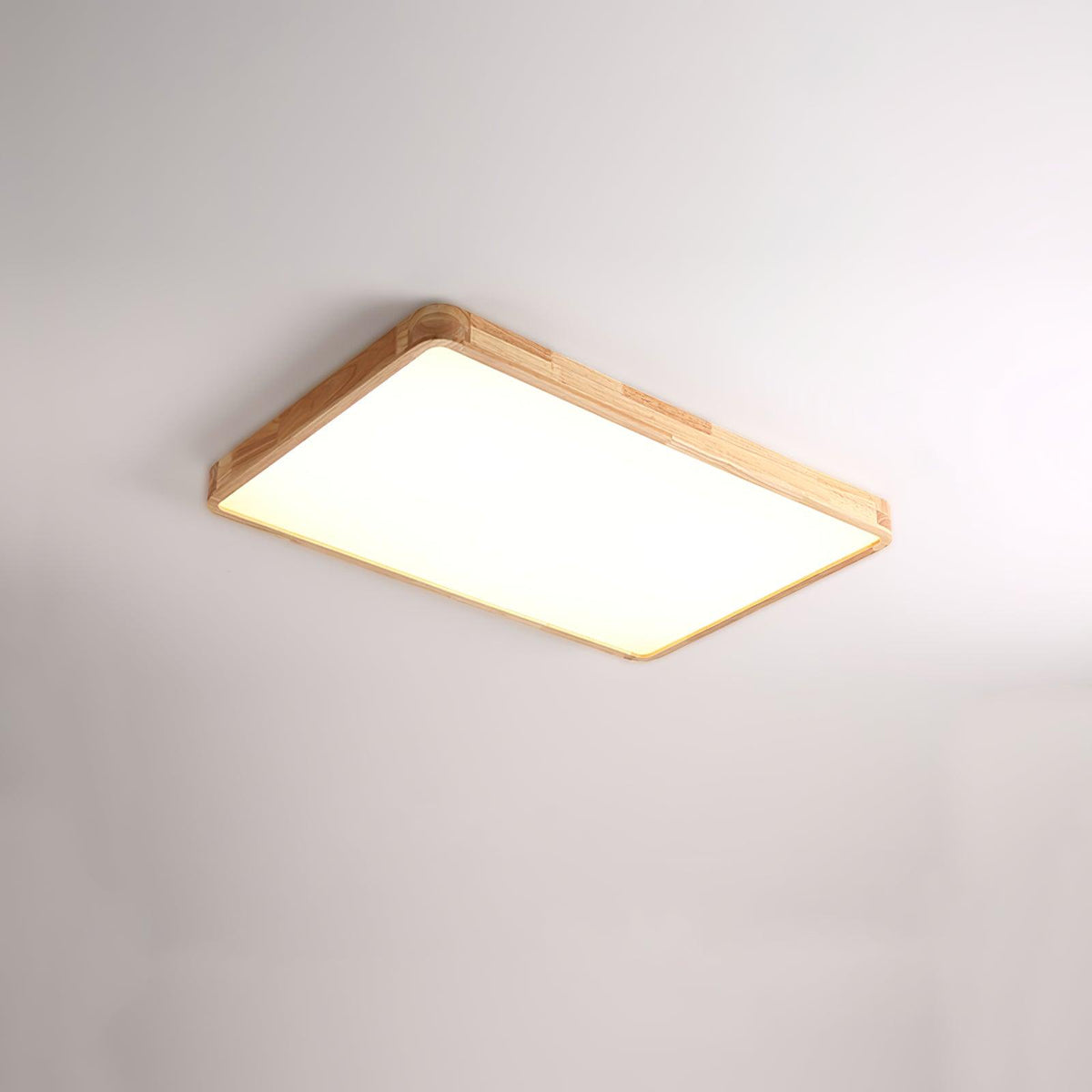 12-Inch Geometric Wood LED Ceiling Light, Flush Mount