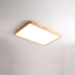 12-Inch Geometric Wood LED Ceiling Light, Flush Mount