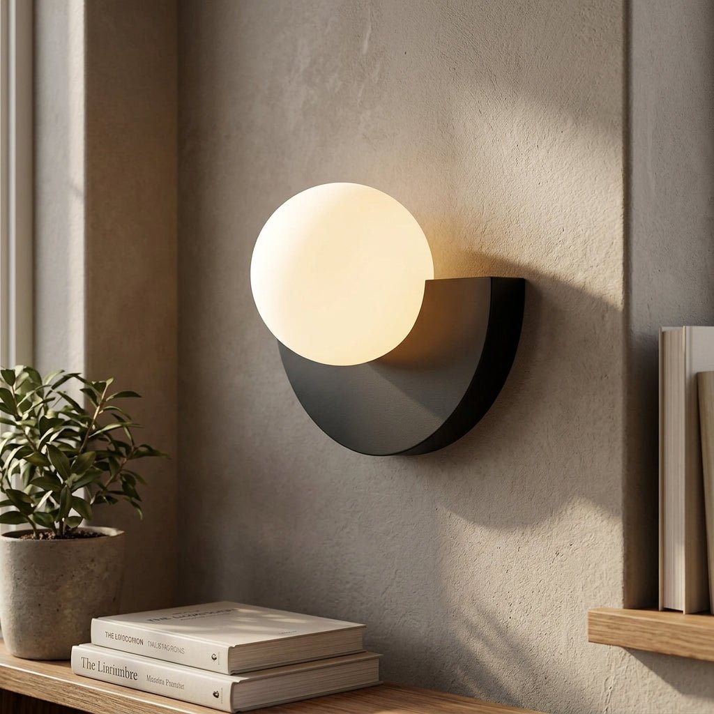 1-Light LED Glass Globe Wall Sconce - Modern Minimalist Design