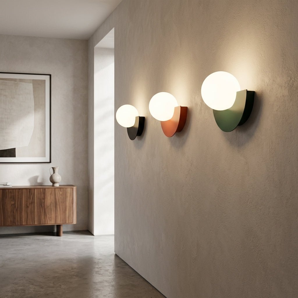 1-Light LED Glass Globe Wall Sconce - Modern Minimalist Design