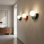 1-Light LED Glass Globe Wall Sconce - Modern Minimalist Design