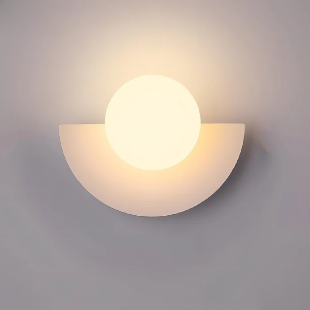 1-Light LED Glass Globe Wall Sconce - Modern Minimalist Design