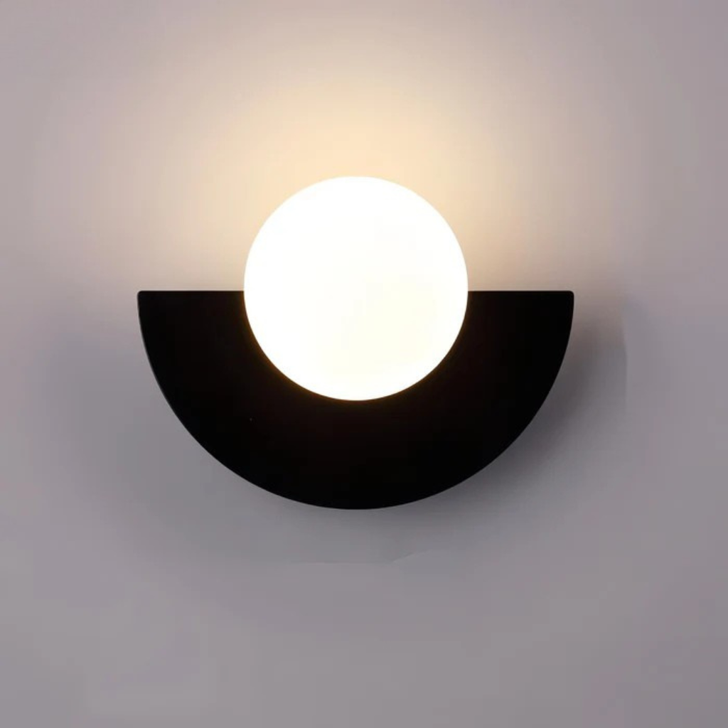 1-Light LED Glass Globe Wall Sconce - Modern Minimalist Design