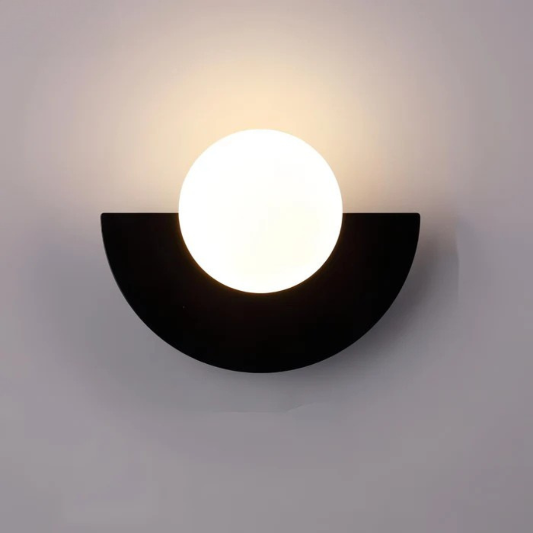 1-Light LED Glass Globe Wall Sconce - Modern Minimalist Design