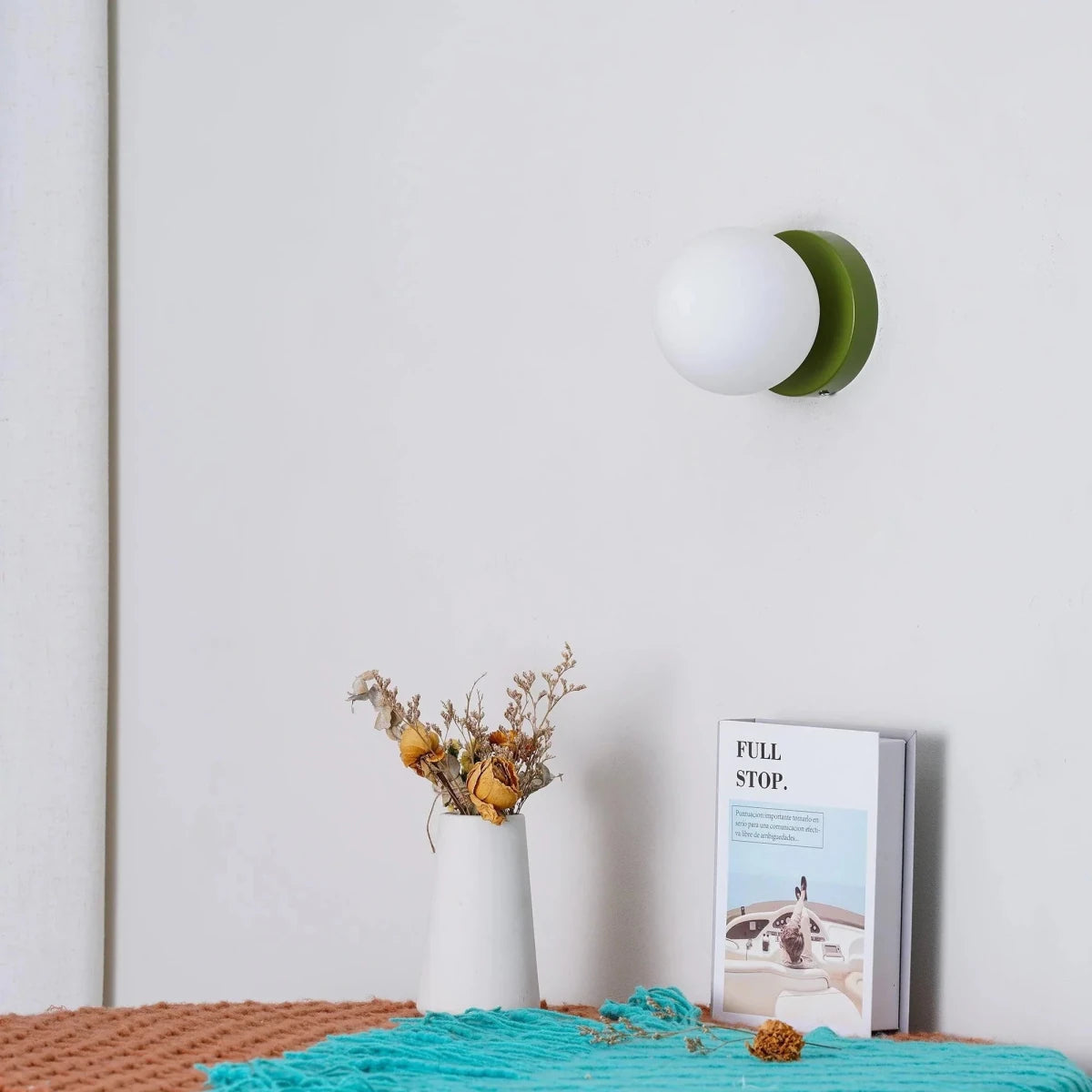 1-Light LED Glass Globe Wall Sconce in Nordic Design