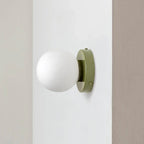 1-Light LED Glass Globe Wall Sconce in Nordic Design