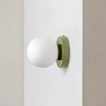 1-Light LED Glass Globe Wall Sconce in Nordic Design