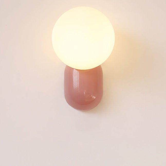 1-Light Modern Glass Globe Wall Sconce for Home Lighting