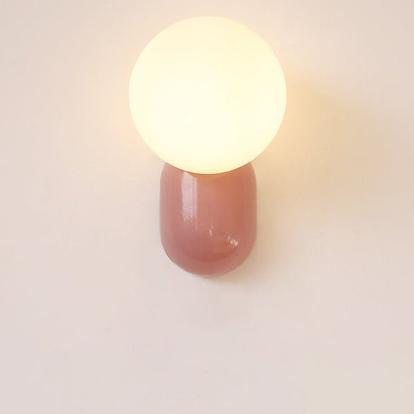 1-Light Modern Glass Globe Wall Sconce for Home Lighting6