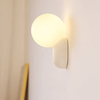 1-Light Modern Glass Globe Wall Sconce for Home Lighting