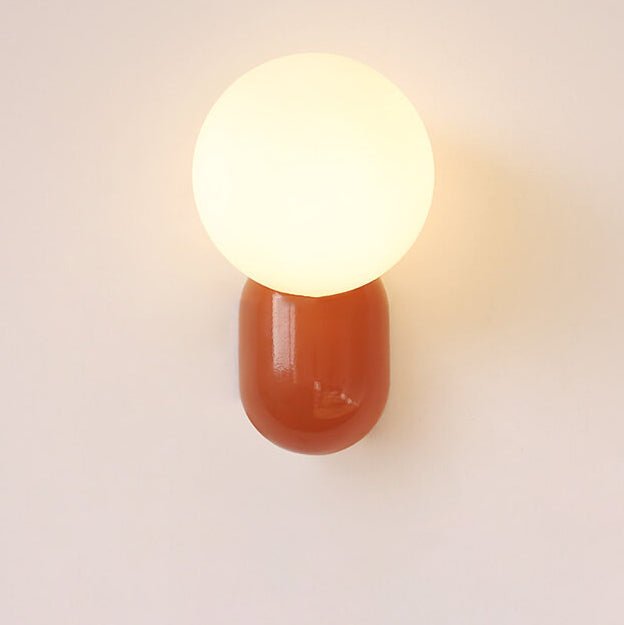 1-Light Modern Glass Globe Wall Sconce for Home Lighting