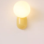 1-Light Modern Glass Globe Wall Sconce for Home Lighting